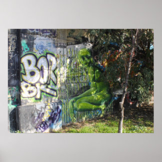 Affiches Green Visitor From Outer Space Graffiti
