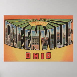 Affiches Greenville, Ohio - Scènes de grandes lettres