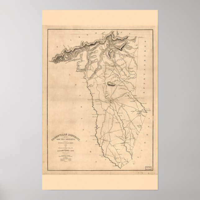 Affiches Greenville, SC Historic Vintage Wall Art (Devant)