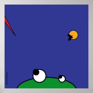 Affiches grenouille affamée - attaque de cigogne