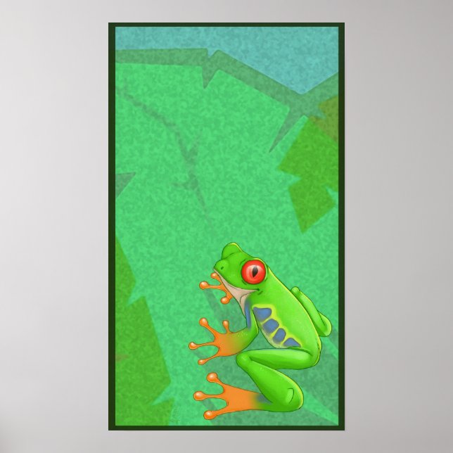 Affiches Grenouille de l'arbre rouge (Devant)