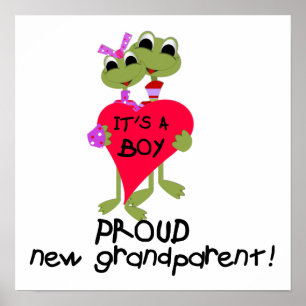 Affiches Grenouille fière grand-parent des cadeaux de garço