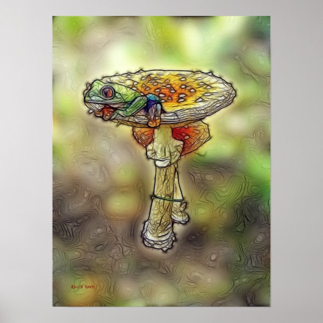 Affiches Grenouille sur un outil (Devant)