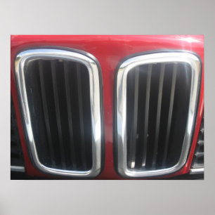 Affiches Gril rouge de BMW 635 CSi (reins jumeaux)