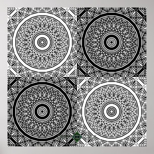 Affiches Grille Mandala Bits