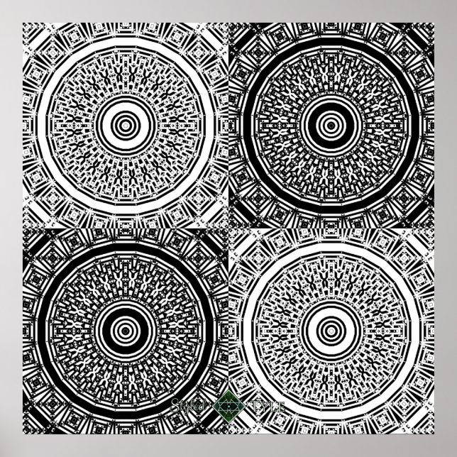 Affiches Grille Mandala Bits (Devant)