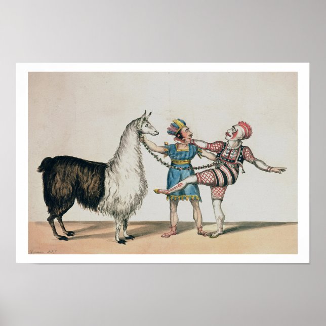Affiches Grimaldi et l'Alpaca, dans le Pantomime populaire (Devant)