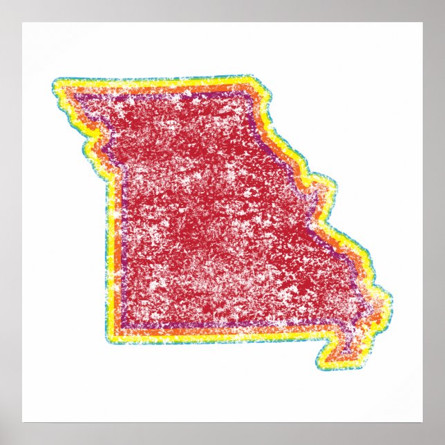 Affiches gris couleur missouri (Devant)