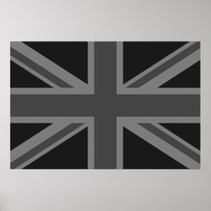 Affiches Gris de noir de drapeau de l'Angleterre