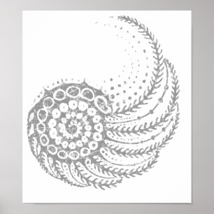 Affiches Gris en spirale organique