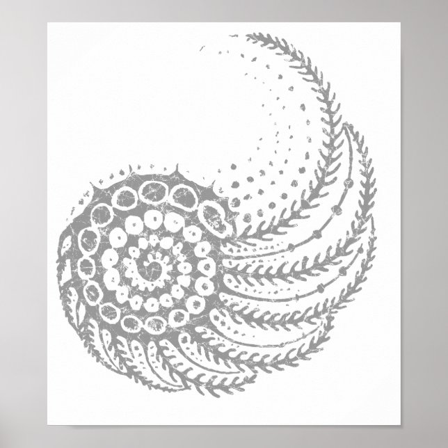 Affiches Gris en spirale organique (Devant)