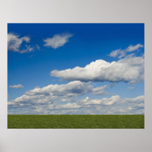 Affiches gris vert, ciel bleu, nuage blanc