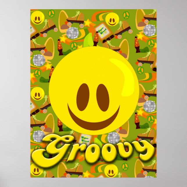 Affiches Groovy Seventies Pattern (Devant)