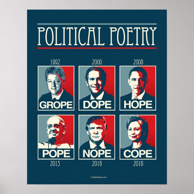 Affiches Grope Dope Hope Pope Nope Cope (Devant)