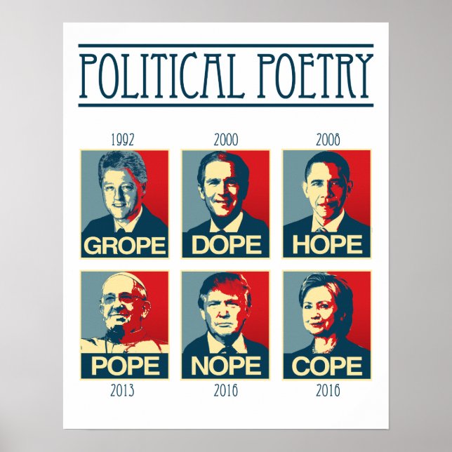 Affiches Grope Dope Hope Pope Nope Cope (Devant)