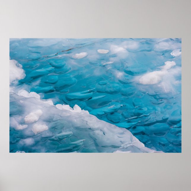 Affiches Gros plan de la glace bleue (Devant)