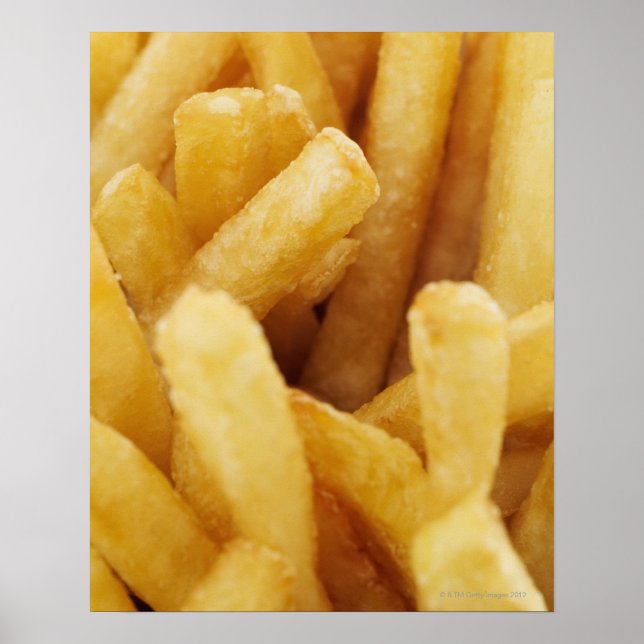 Affiches Gros plan des frites françaises (Devant)