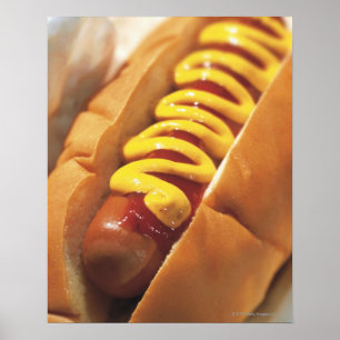 Affiches gros plan d'un hot-dog