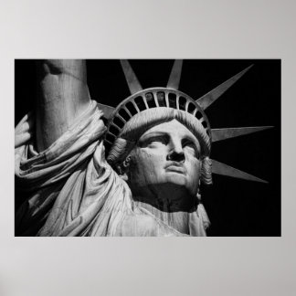 Affiches Gros plan Statue noire et blanche de la Liberté Ne