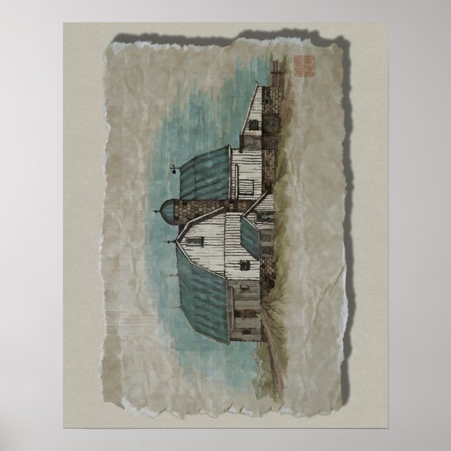 Affiches Grosse grange Amish blanche (Devant)