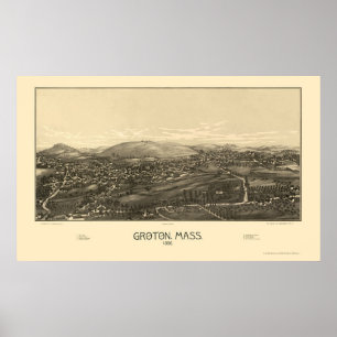 Affiches Groton, MA Carte panoramique - 1886