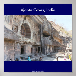 Affiches Grottes Ajanta, Inde,