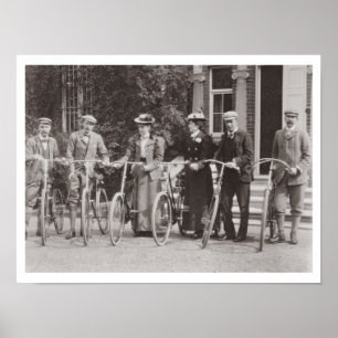 Affiches Groupe d'edwardiane bicyclique, early 1900 s (b/w