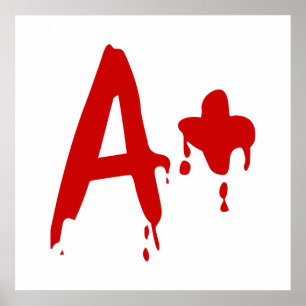 Affiches Groupe sanguin A+ Hôpital d'horreur positif