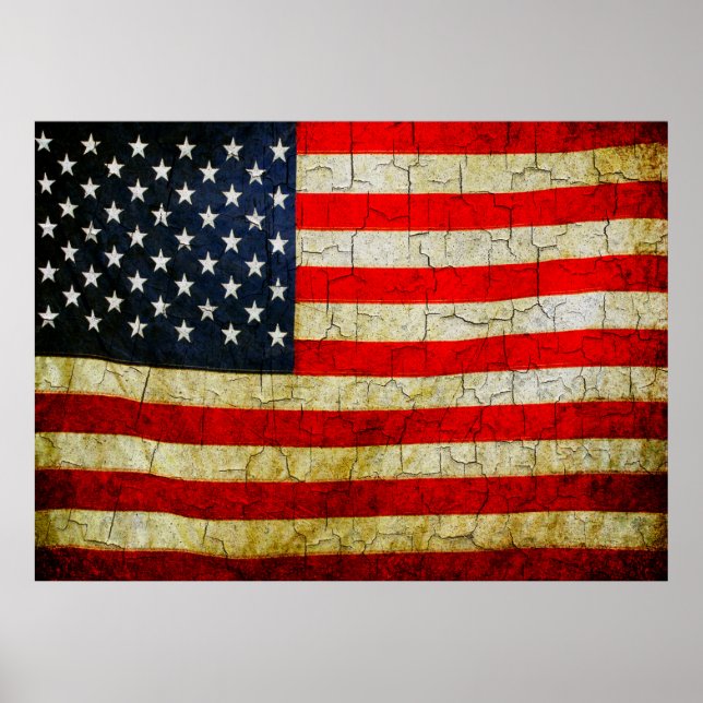 Affiches Grunge America flag (Devant)