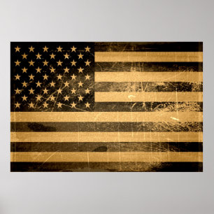Affiches Grunge American Flag 3