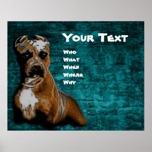 Affiches Grunge American Pitbull Terrier Portrait