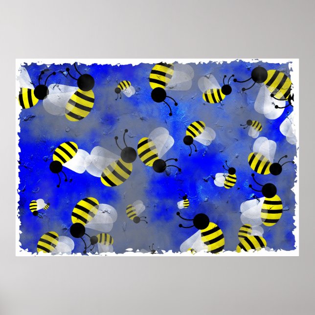 Affiches Grunge Bees (Devant)