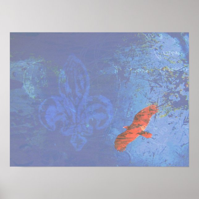 Affiches Grunge Bleu (Devant)