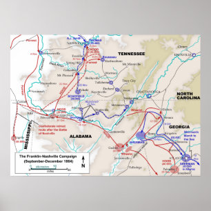 Affiches Guerre civile américaine Franklin Nashville