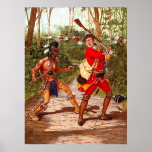 Affiches Guerrier d'Huron, Indien d'Amerique indigène