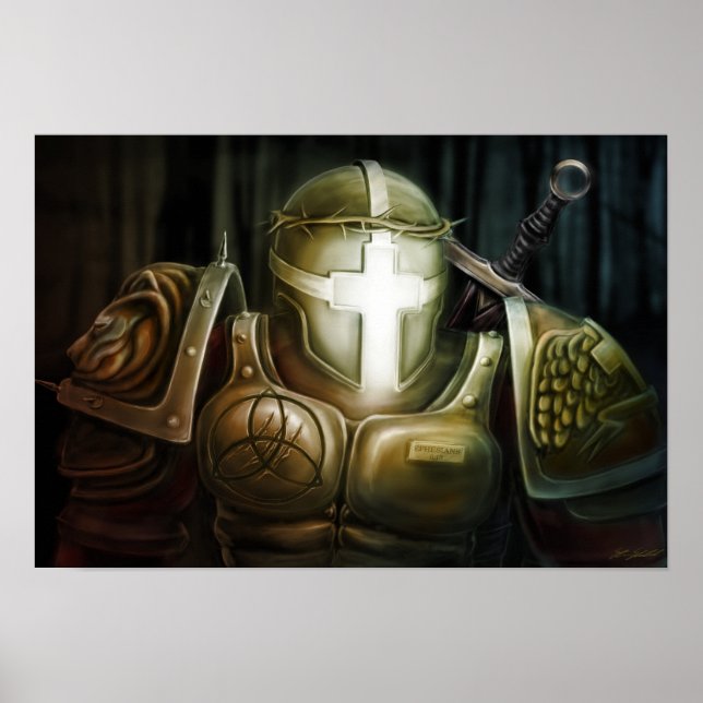 Affiches Guerrier pour le Christ - Ephésiens 6:13 (Devant)