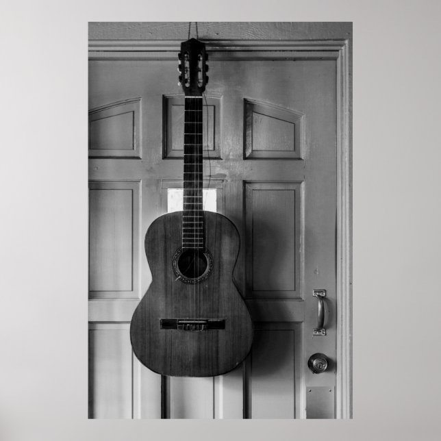 Affiches Guitare à la porte (Devant)
