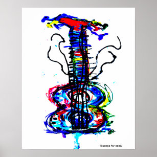 Affiches Guitare Abstraite