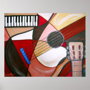 AFFICHES GUITARE ABSTRAITE