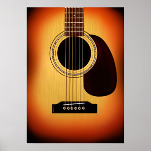 Affiches Guitare acoustique Sunburst