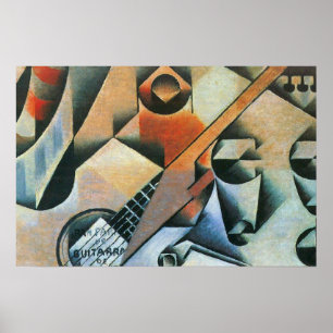Affiches Guitare (Banjo) et Lunettes, Juan Gris, Art Vintag