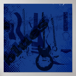 Affiches guitare de bleus