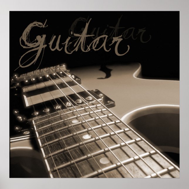 Affiches Guitare électrique 2 - Brown (Devant)