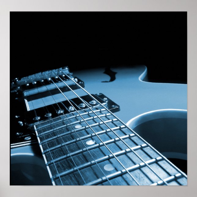 Affiches Guitare électrique - Bleu (Devant)