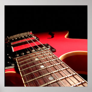 Affiches Guitare électrique - Rouge original