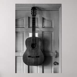 Affiches Guitare sur la porte