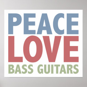 Affiches Guitares basses d'amour de paix