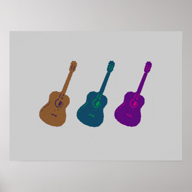 Affiches guitares pour murs, musique (Devant)