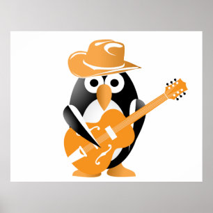 Affiches Guitariste pingouin