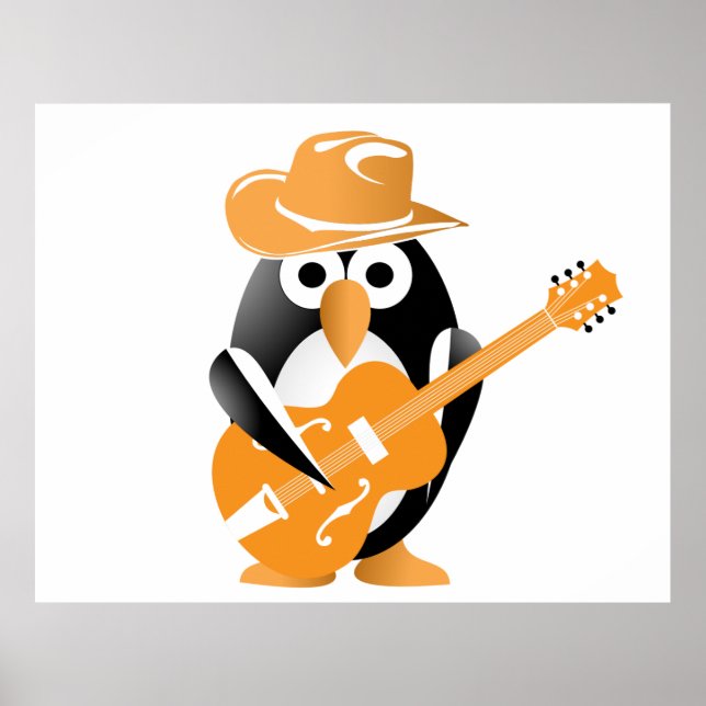 Affiches Guitariste pingouin (Devant)